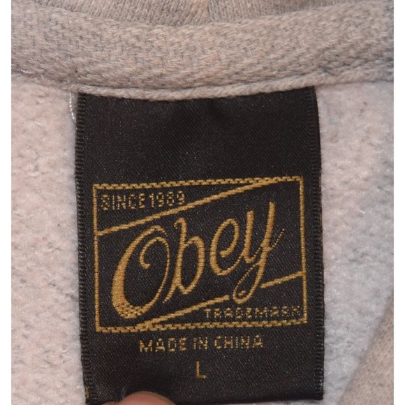 Obey Gray Pullover Hoodie size Large - Picture 5 of 7